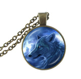 2017 Sale Collares Collier Necklace Wolf With Eye Pendant Statement Art Photo Glass Cabochon Necklaces Animal For Women HZ1