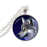 2017 Sale Collares Collier Necklace Wolf With Eye Pendant Statement Art Photo Glass Cabochon Necklaces Animal For Women HZ1